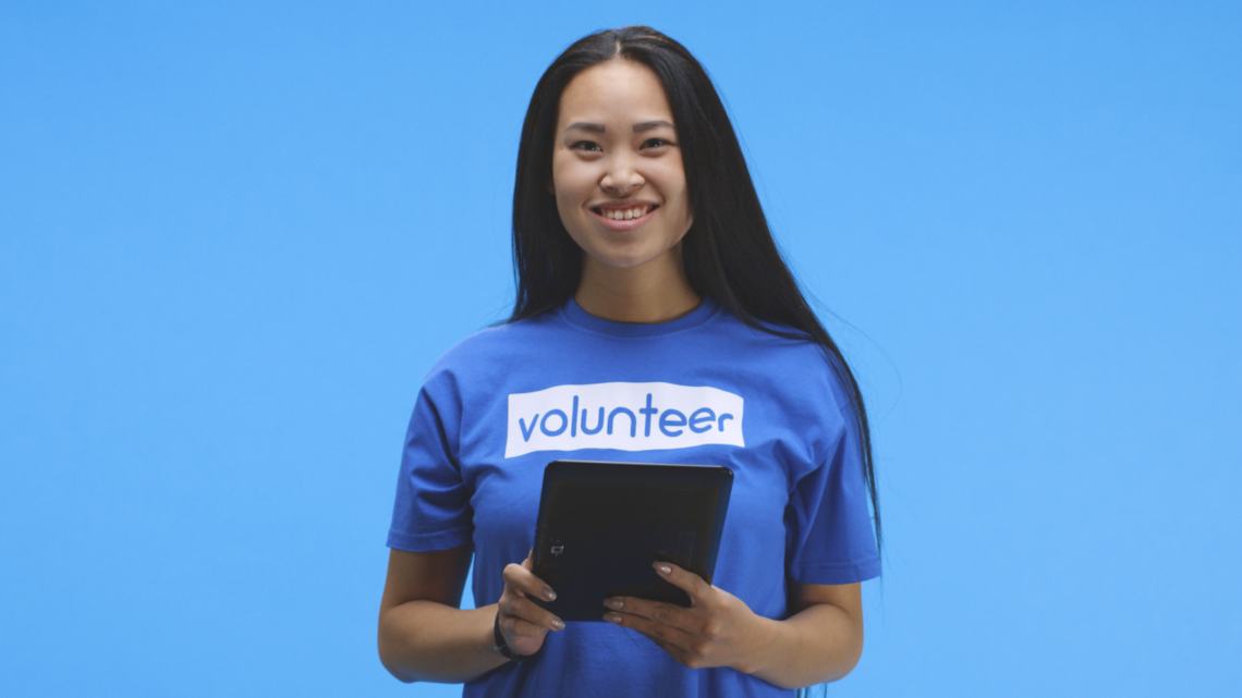 Photo of young volunteer smiling